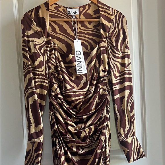 🔥GANNI Silk stretch midi dress - Picture 6 of 11